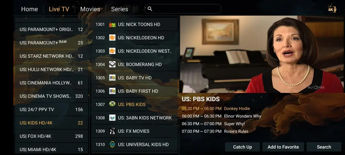 Vista previa de interfaz IPTV